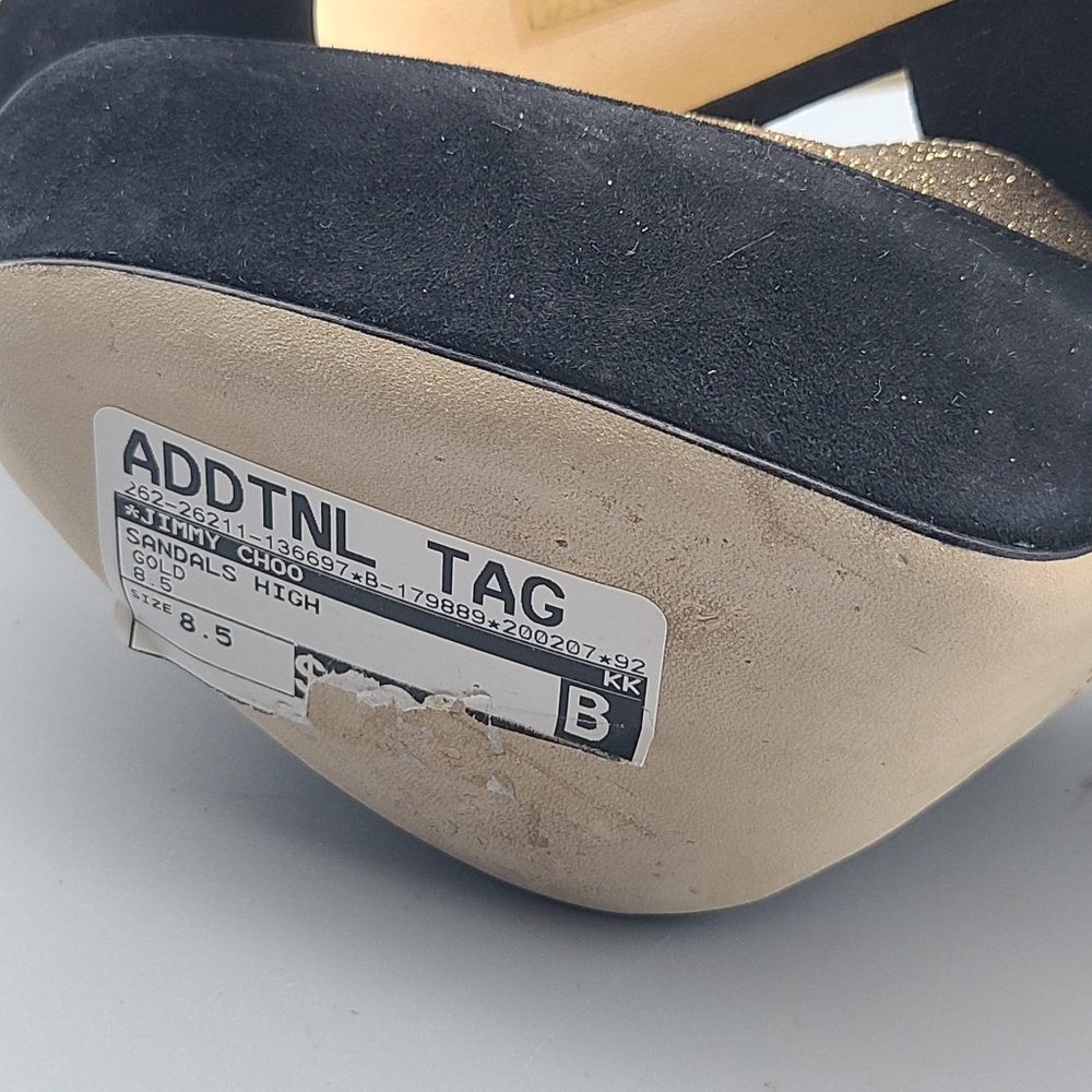 Jimmy Choo black suede glitter  pumps heel shoes sz 8.5 - Picture 9 of 11